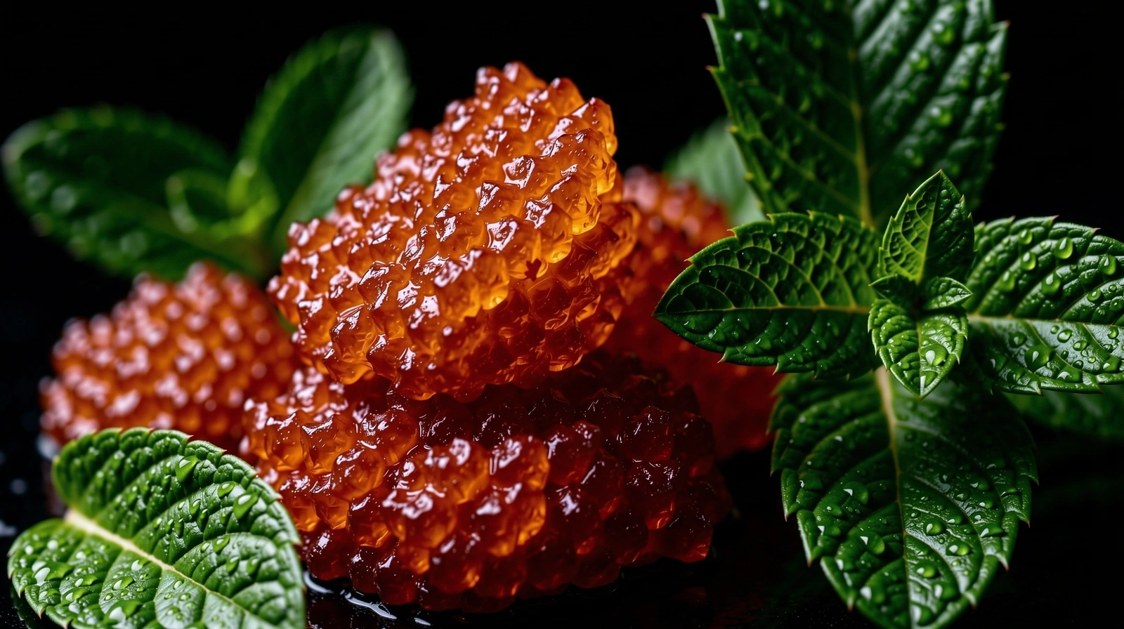 Vibrant citrus and mint texture